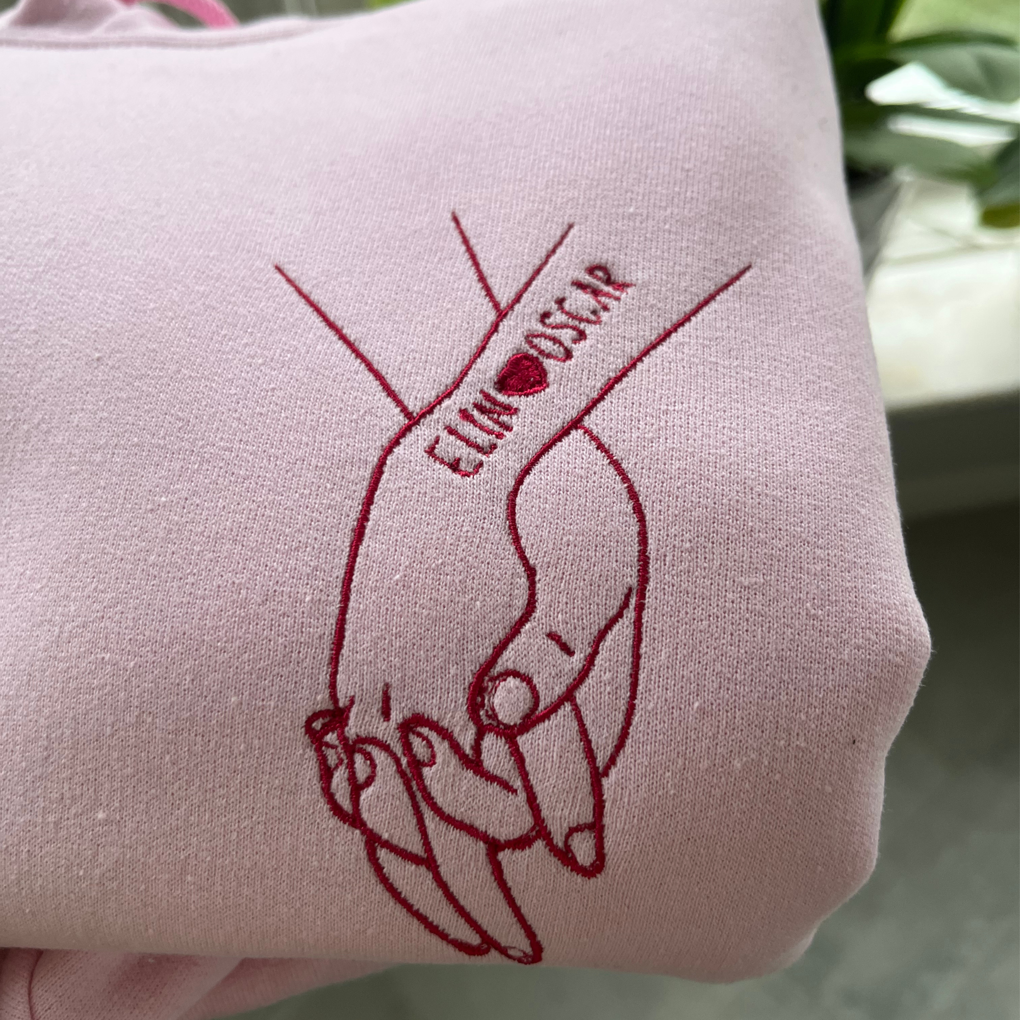 Personlig Hålla Hand med Namn Sweatshirt/Hoodie