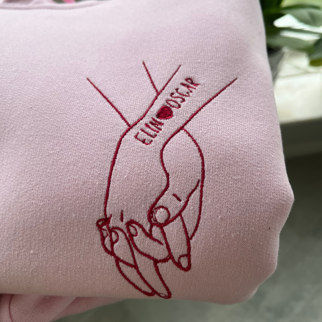 Personlig Hålla Hand med Namn Sweatshirt/Hoodie