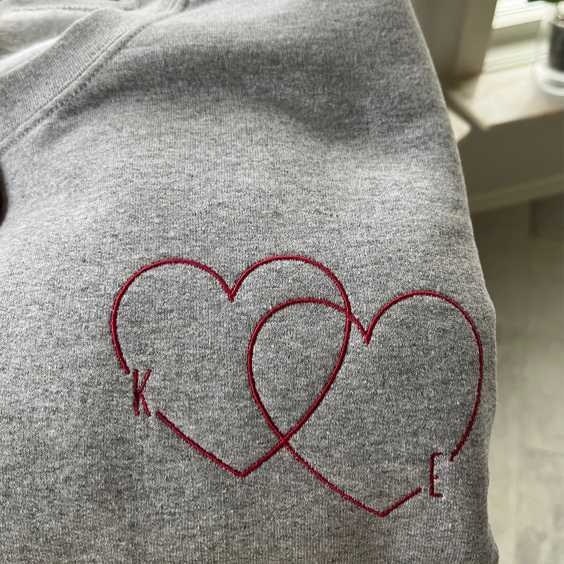 Dubbelhjärta med Initialer Sweatshirt/Hoodie