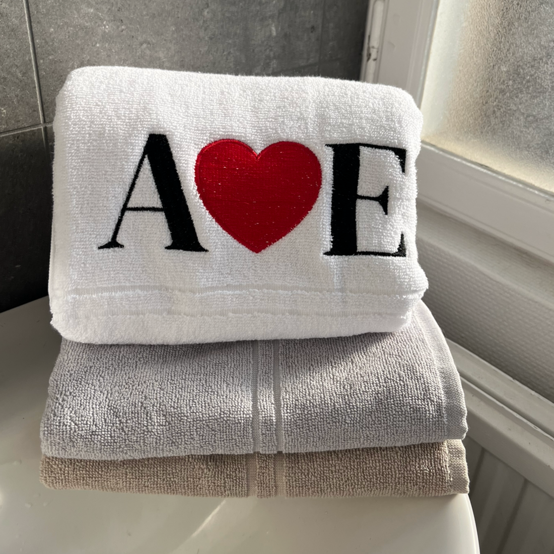 Personliga Initialer Badhandduk & Handduk