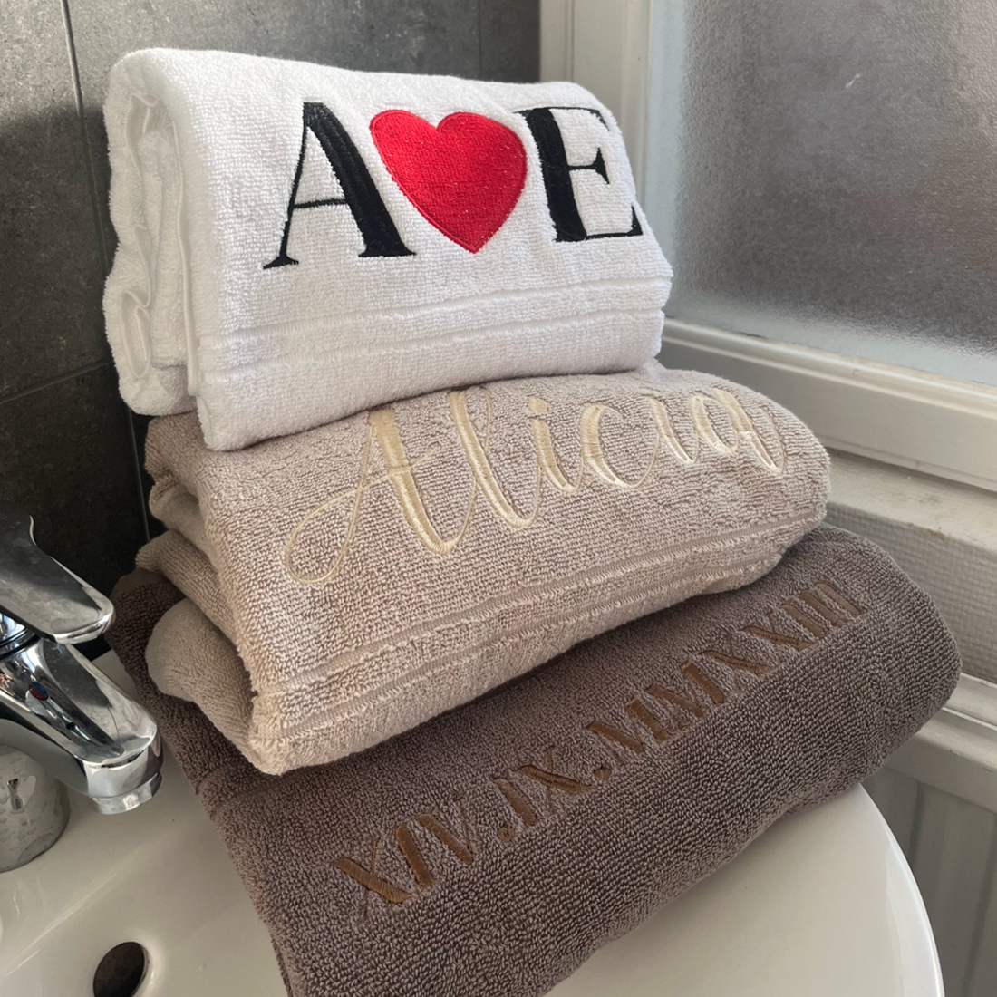 Personliga Initialer Badhandduk & Handduk