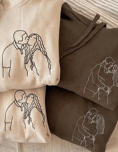 Personlig Linjekonst Hoodie