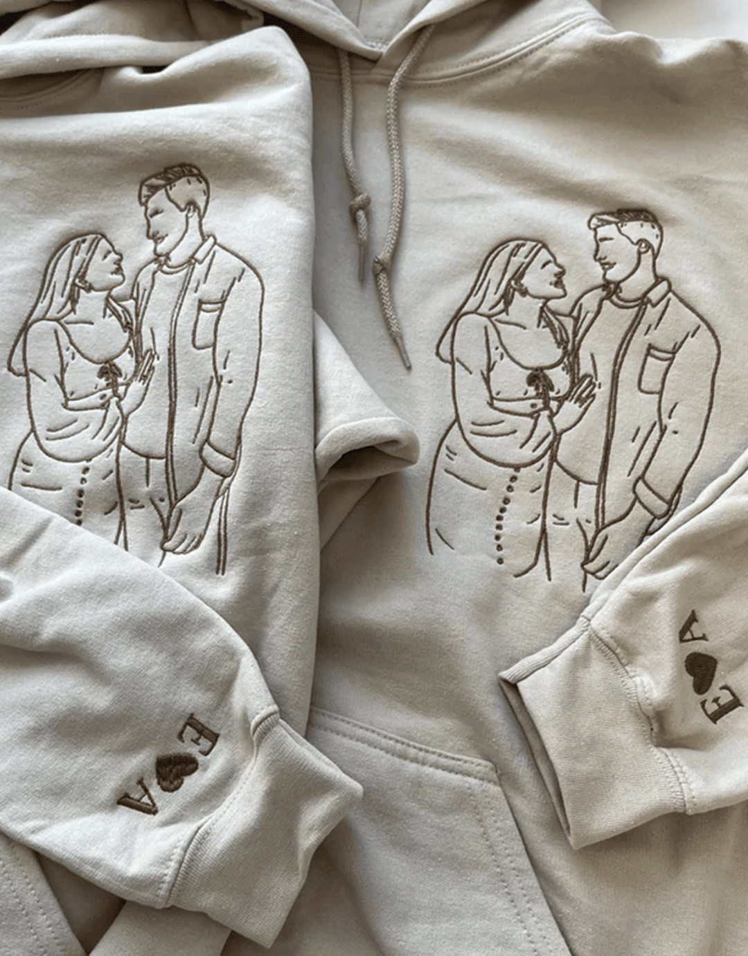 Personlig Linjekonst Hoodie