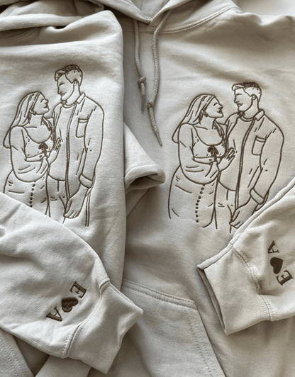 Personlig Linjekonst Hoodie