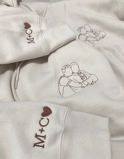 Personlig Linjekonst Hoodie