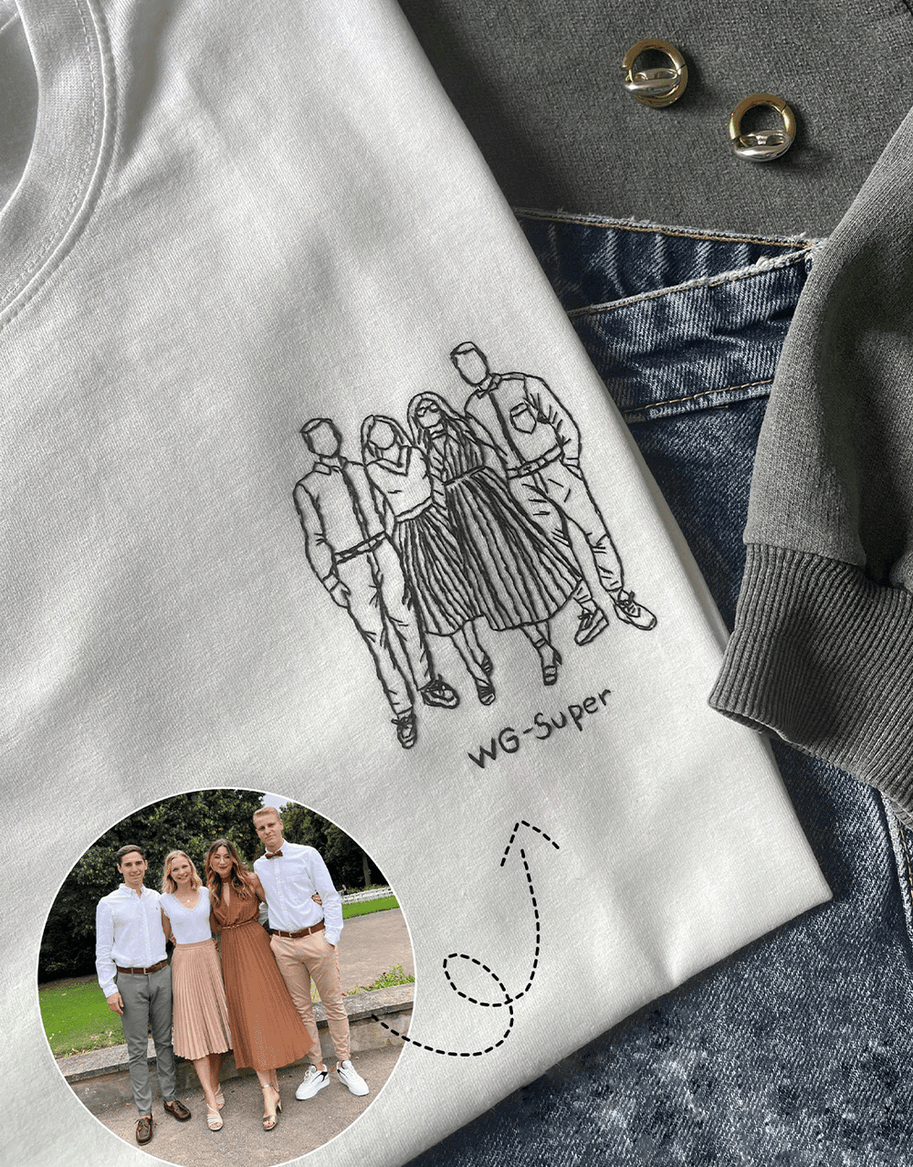 Personlig Linjekonst T-Shirt
