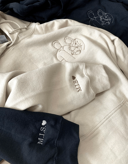 Personlig Linjekonst Hoodie