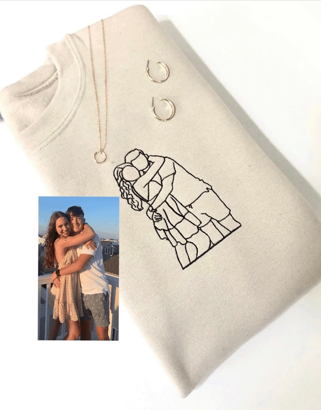 Personlig Linjekonst Sweatshirt