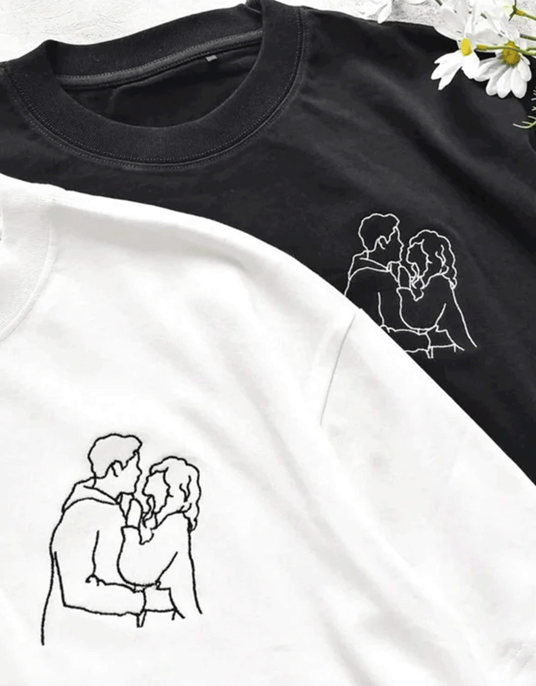 Personlig Linjekonst T-Shirt
