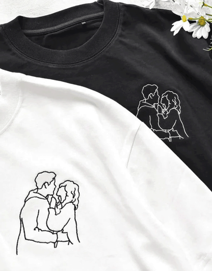 Personlig Linjekonst T-Shirt